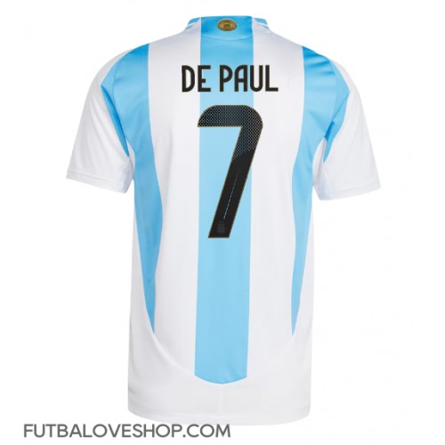 Dres Argentína Rodrigo De Paul #7 Domáci Copa America 2024 Krátky Rukáv